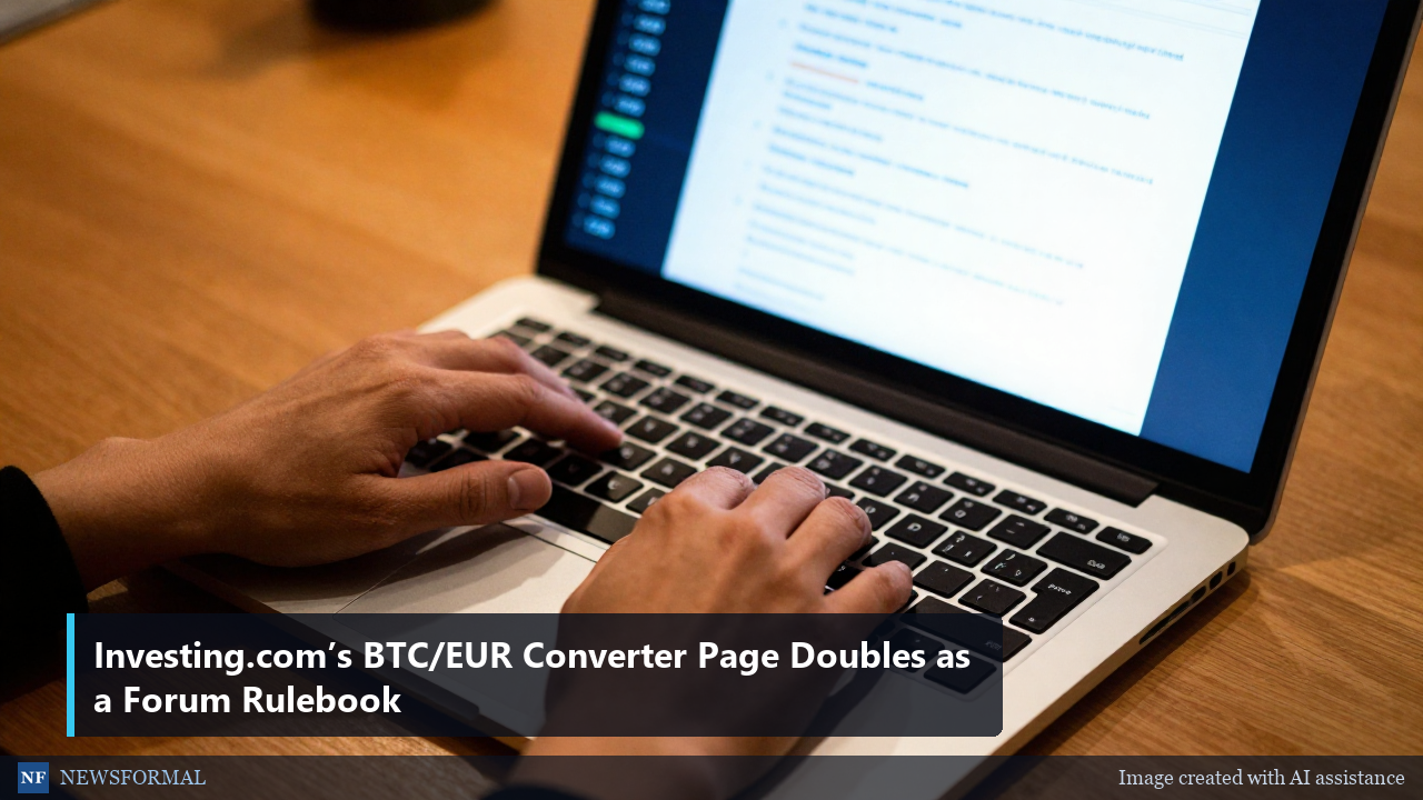 Investing.com’s BTC/EUR Converter Page Doubles as a Forum Rulebook
