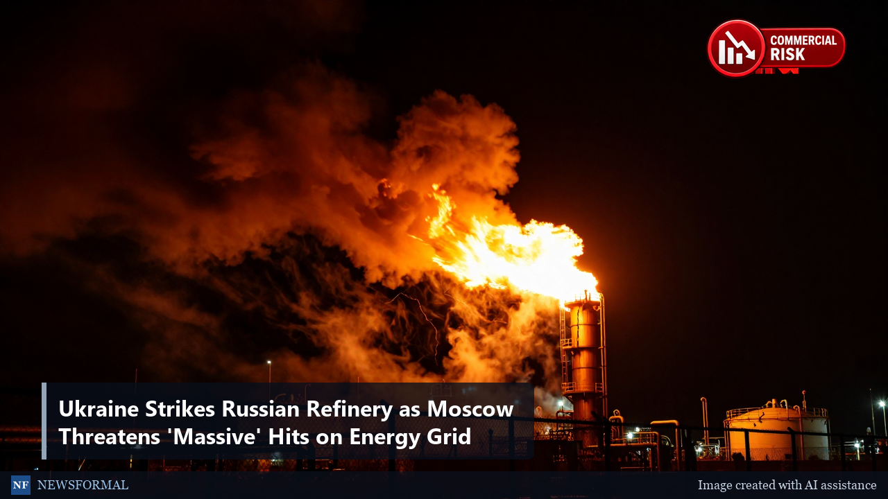 Ukraine Strikes Russian Refinery as Moscow Threatens 'Massive' Hits on Energy Grid