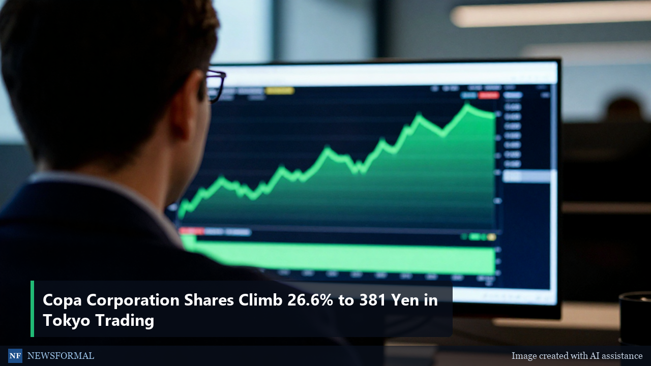 Copa Corporation Shares Climb 26.6% to 381 Yen in Tokyo Trading