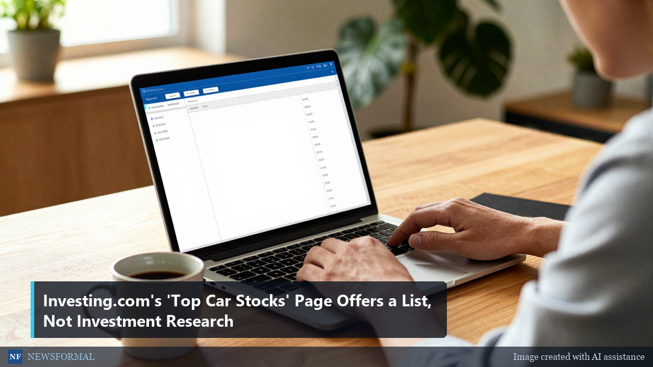 Investing.com's 'Top Car Stocks' Page Offers a List, Not Investment Research