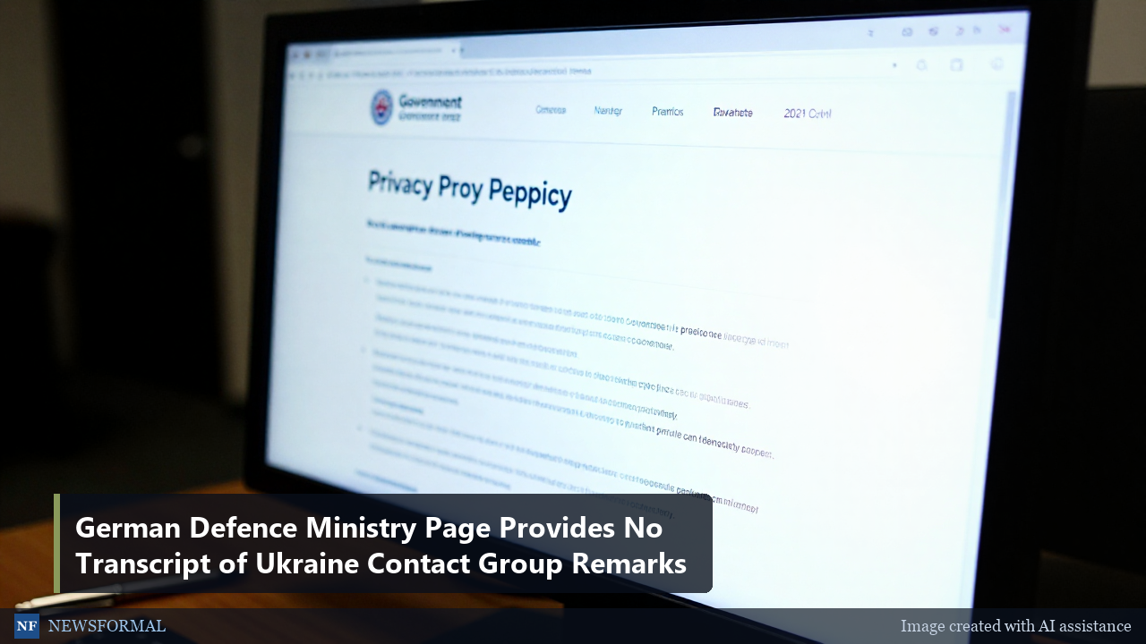 German Defence Ministry Page Provides No Transcript of Ukraine Contact Group Remarks