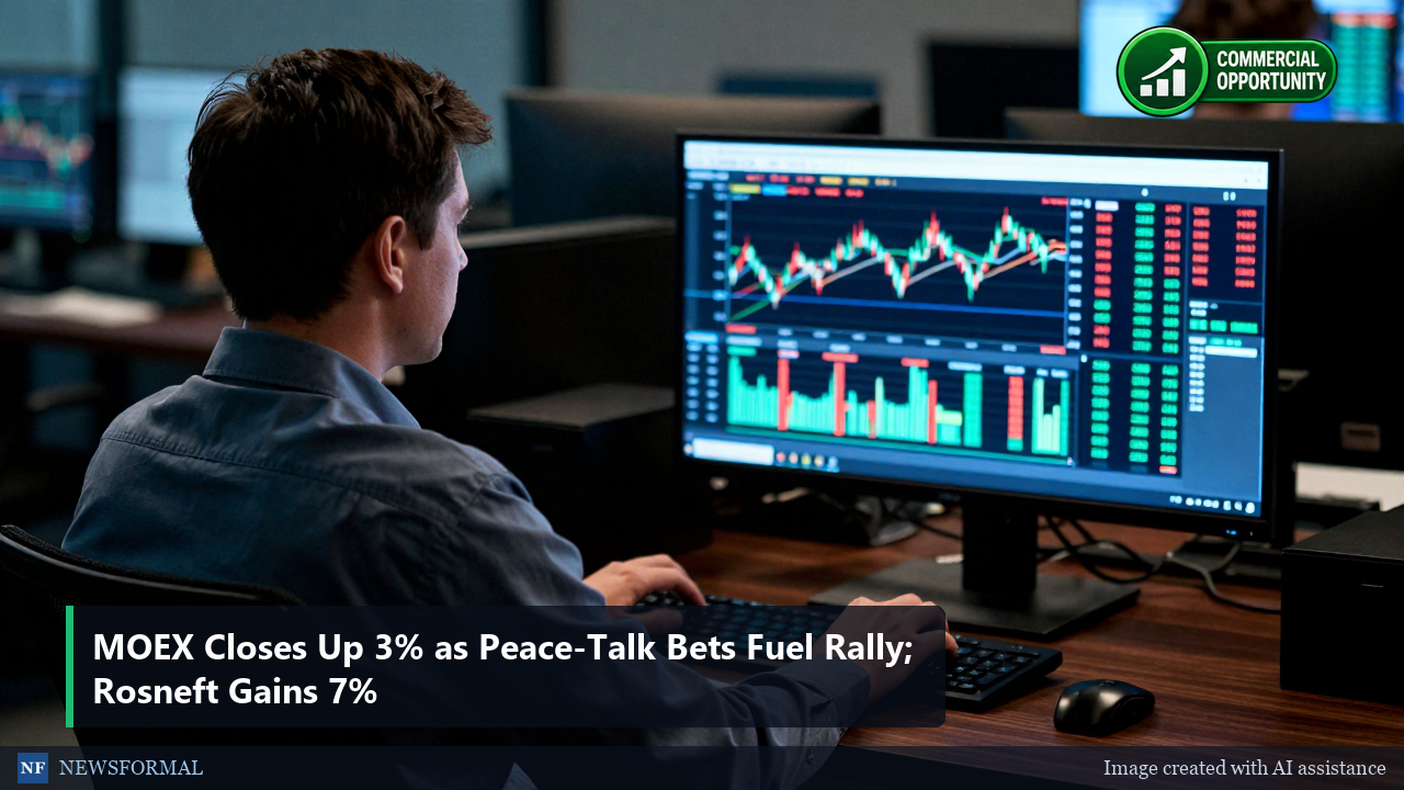 MOEX Closes Up 3% as Peace-Talk Bets Fuel Rally; Rosneft Gains 7%