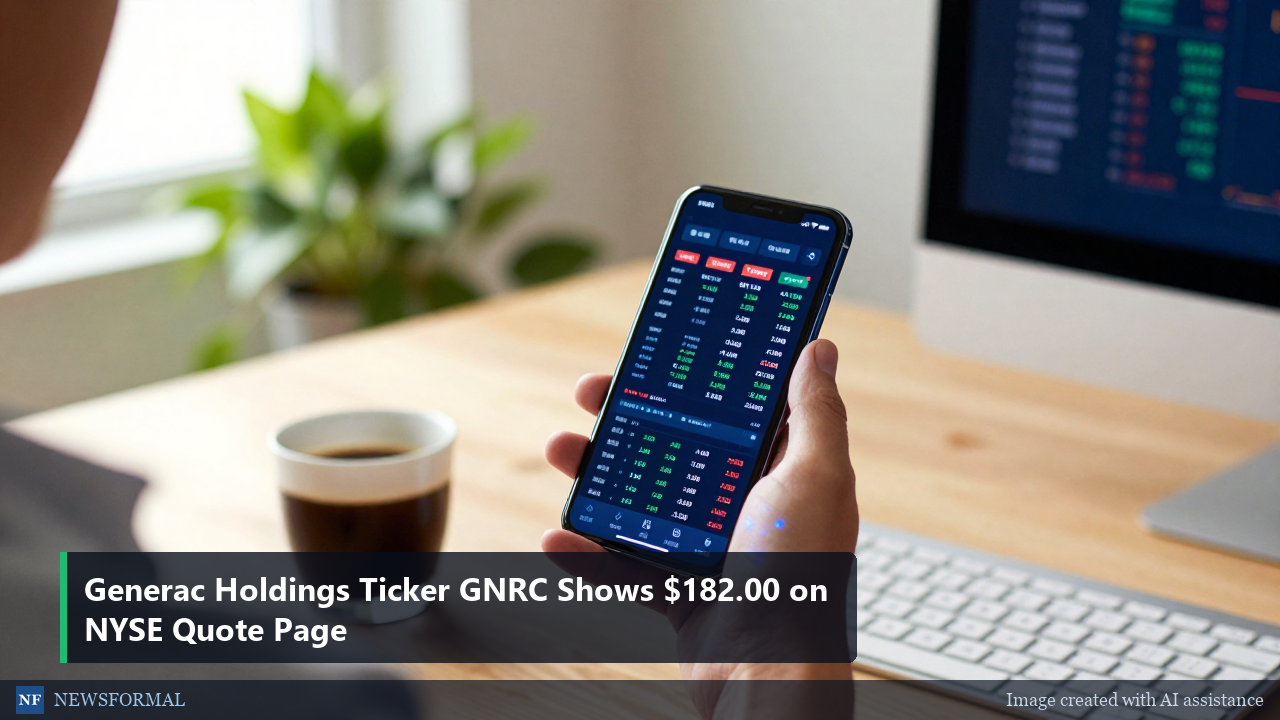 Generac Holdings Ticker GNRC Shows $182.00 on NYSE Quote Page