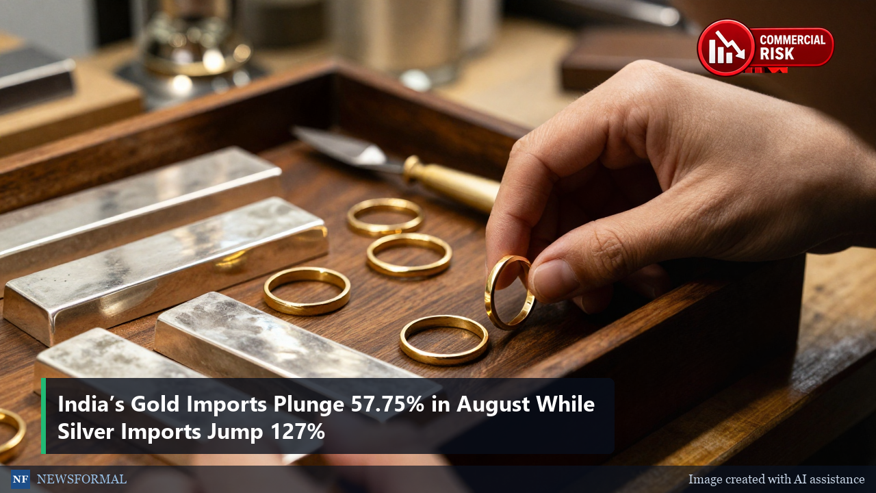 India’s Gold Imports Plunge 57.75% in August While Silver Imports Jump 127%