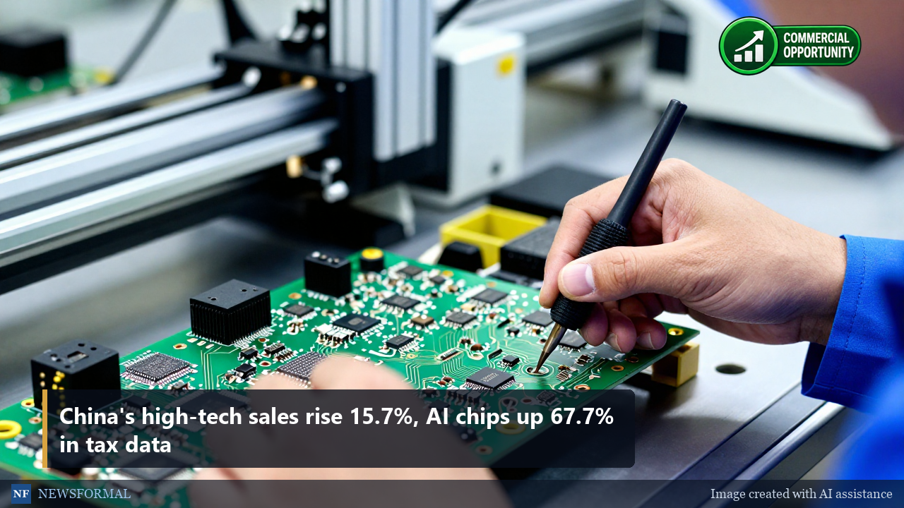 China's high-tech sales rise 15.7%, AI chips up 67.7% in tax data