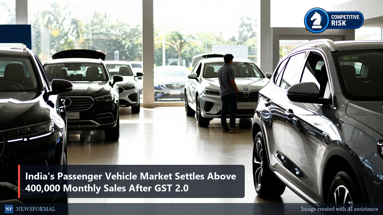 India's Passenger Vehicle Market Settles Above 400,000 Monthly Sales After GST 2.0