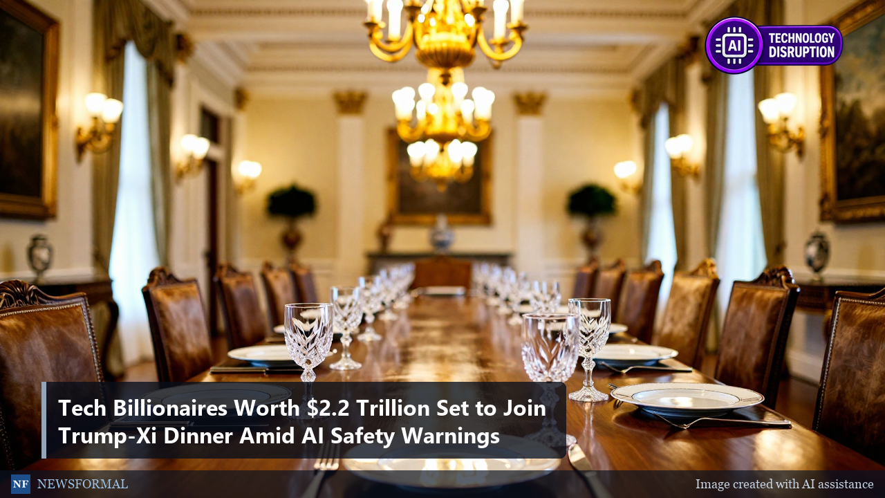 Tech Billionaires Worth $2.2 Trillion Set to Join Trump-Xi Dinner Amid AI Safety Warnings