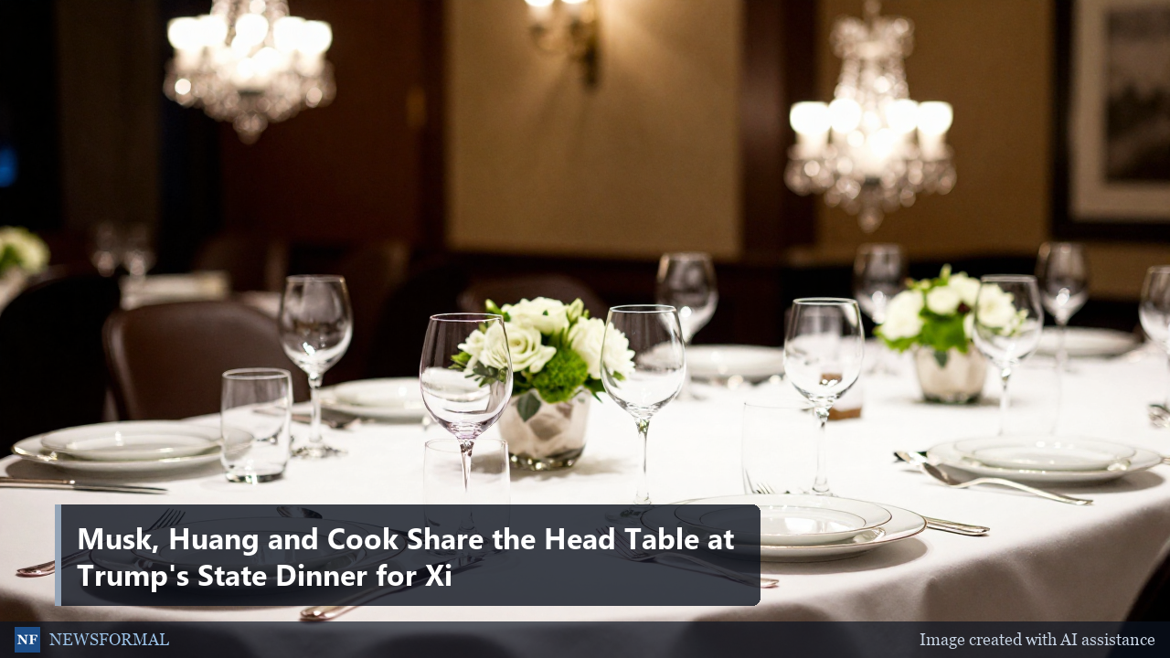 Musk, Huang and Cook Share the Head Table at Trump's State Dinner for Xi
