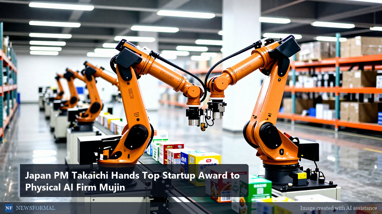 Japan PM Takaichi Hands Top Startup Award to Physical AI Firm Mujin