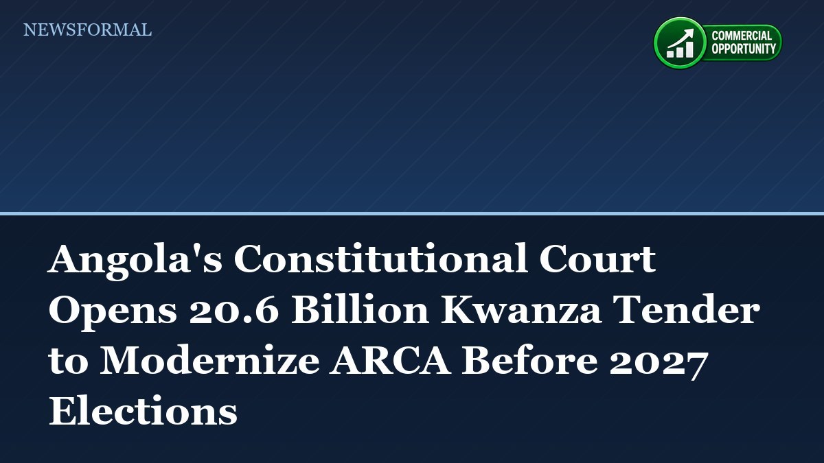 Angola's Constitutional Court Opens 20.6 Billion Kwanza Tender to Modernize ARCA Before 2027 Elections