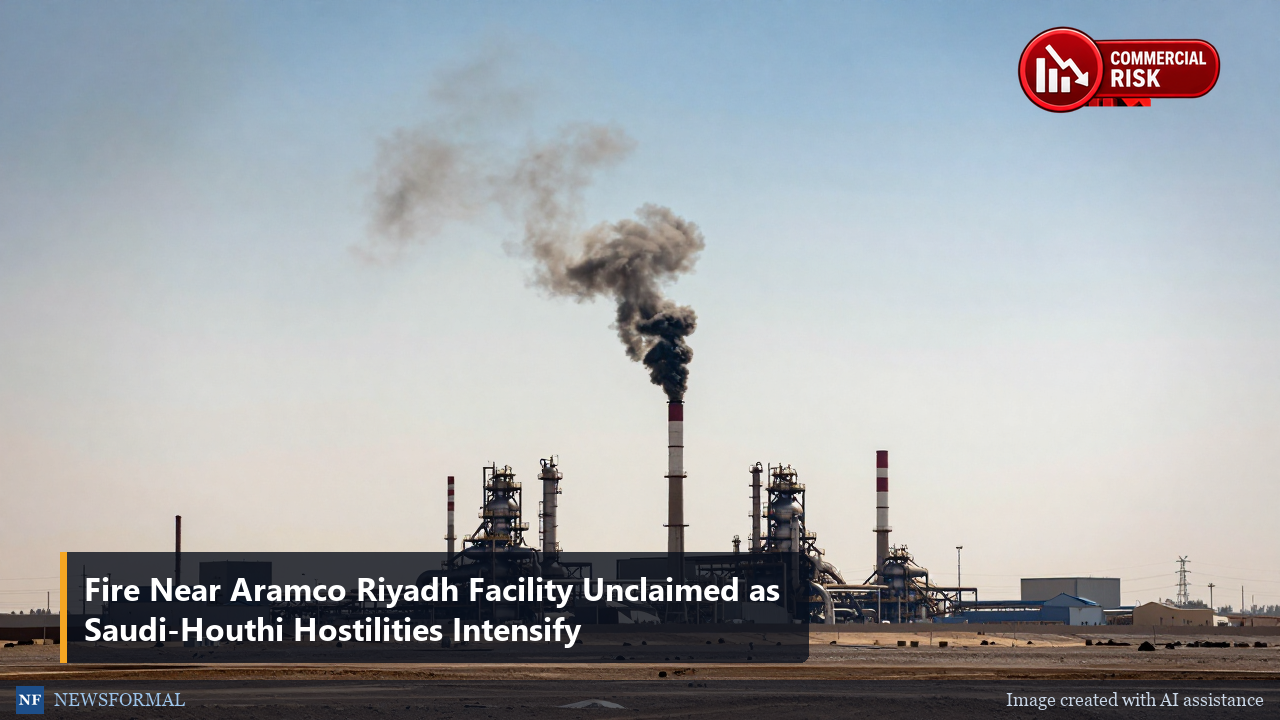 Fire Near Aramco Riyadh Facility Unclaimed as Saudi-Houthi Hostilities Intensify