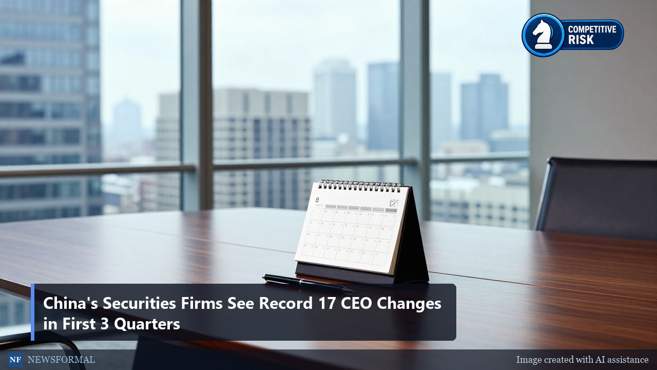 China's Securities Firms See Record 17 CEO Changes in First 3 Quarters