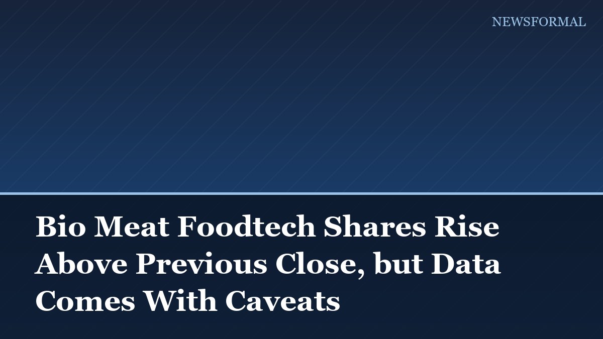 Bio Meat Foodtech Shares Rise Above Previous Close, but Data Comes With Caveats
