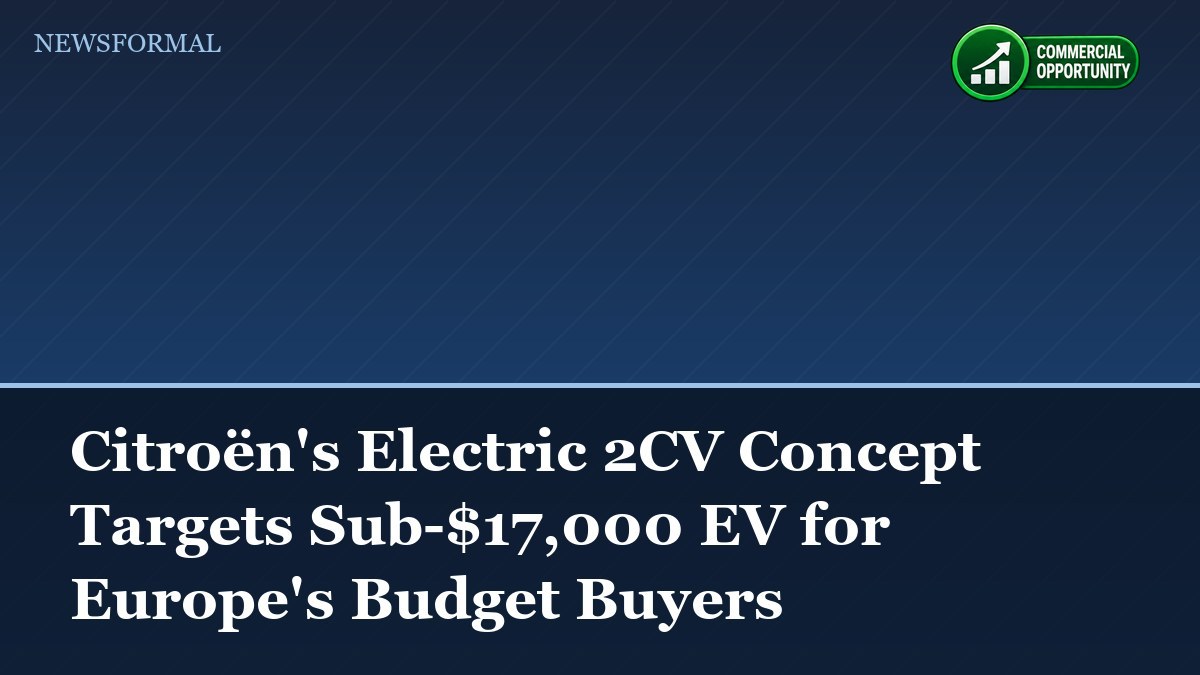 Citroën's Electric 2CV Concept Targets Sub-$17,000 EV for Europe's Budget Buyers