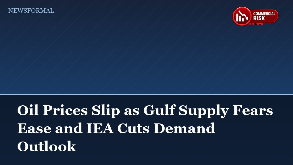 Oil Prices Slip as Gulf Supply Fears Ease and IEA Cuts Demand Outlook