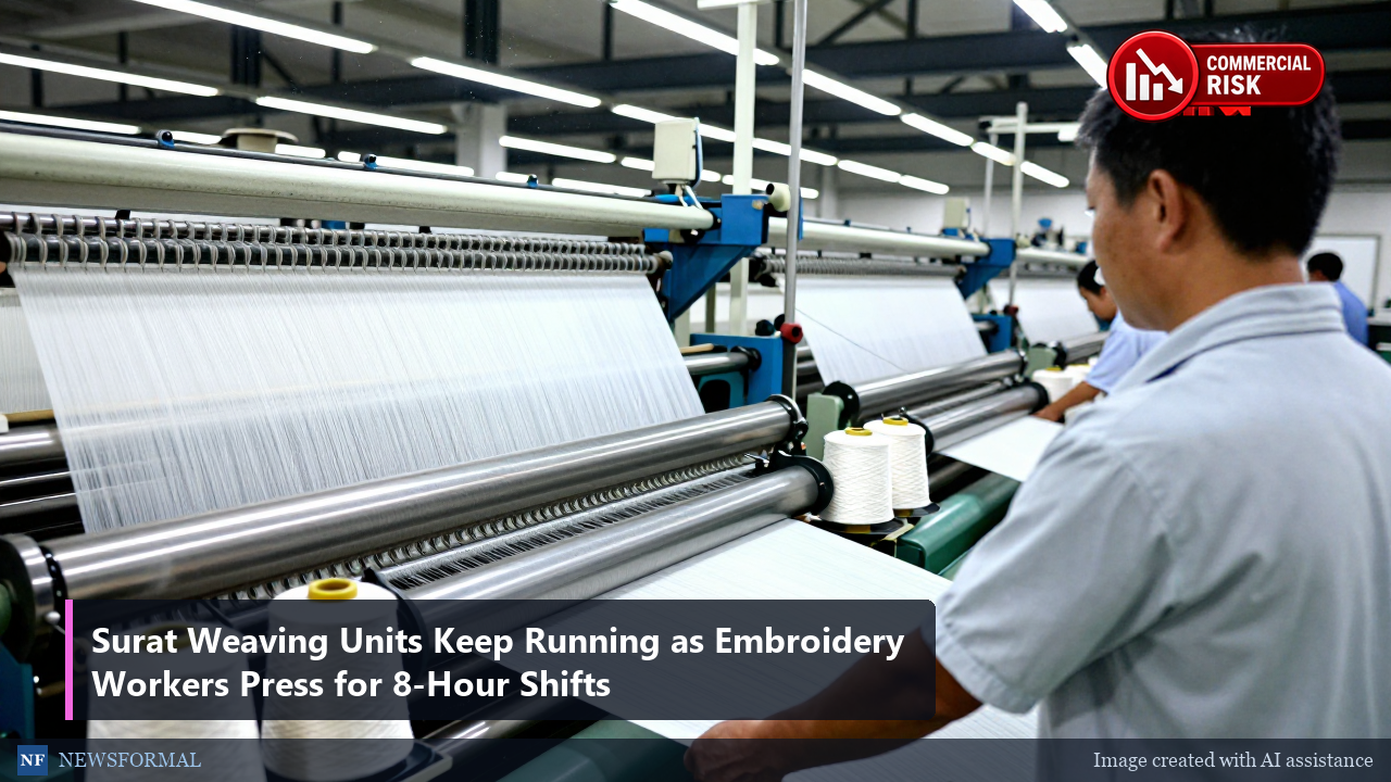 Surat Weaving Units Keep Running as Embroidery Workers Press for 8-Hour Shifts