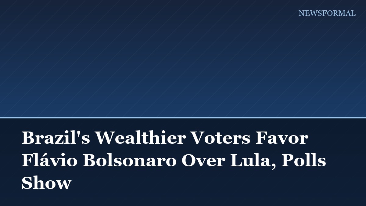 Brazil's Wealthier Voters Favor Flávio Bolsonaro Over Lula, Polls Show