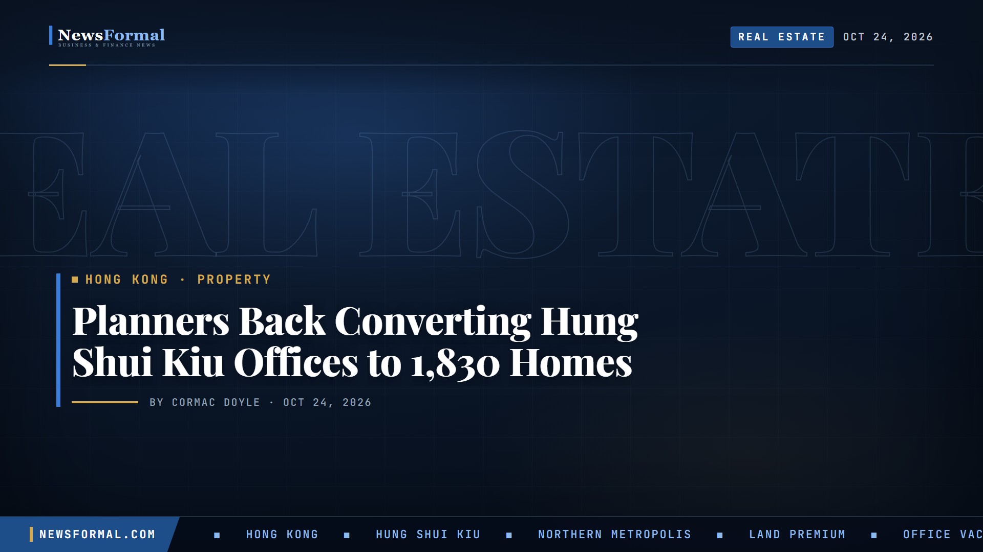 Hong Kong Planners Back Converting Hung Shui Kiu Commercial Space to 1,830 Homes