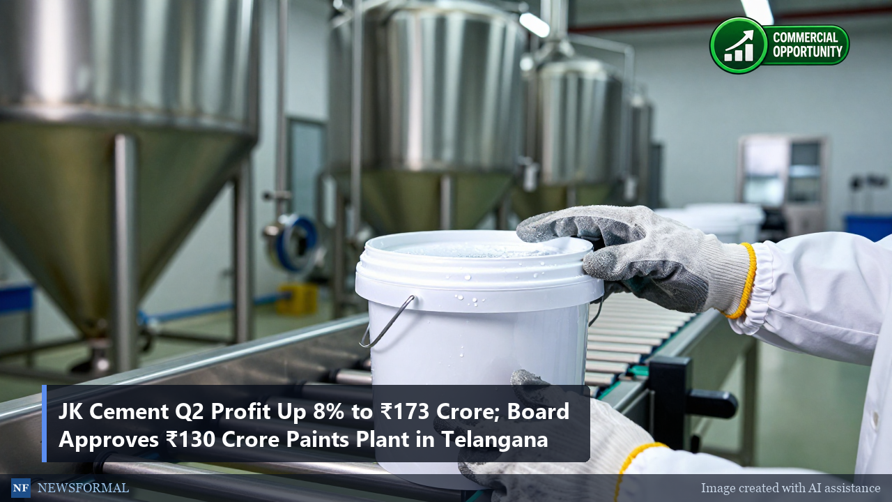 JK Cement Q2 Profit Up 8% to ₹173 Crore; Board Approves ₹130 Crore Paints Plant in Telangana