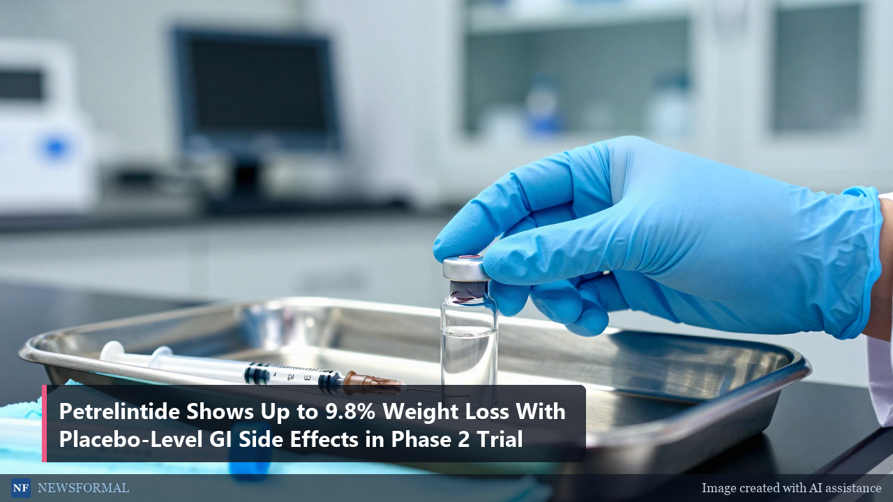 Petrelintide Shows Up to 9.8% Weight Loss With Placebo-Level GI Side Effects in Phase 2 Trial