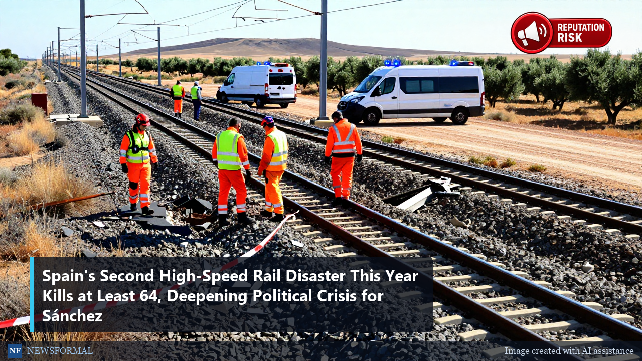 Spain's Second High-Speed Rail Disaster This Year Kills at Least 64, Deepening Political Crisis for Sánchez